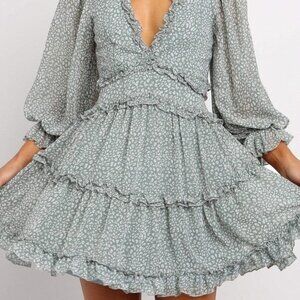 Open back ruffle dress